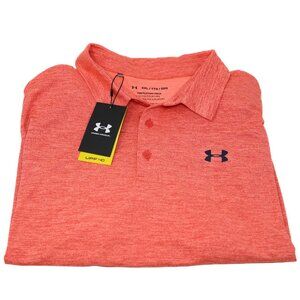 NWT Under Armour Playoff Golf Polo Shirt Size 2XL UPF 40 UA Mens Orange Stretch